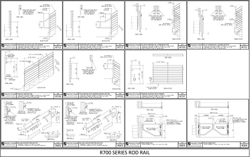 Stair Railing CAD Details Downloads And Details  Pacific Stair  Corporation