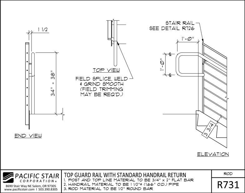 Rod Rail | Pacific Stair Corporation