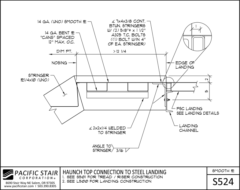 Metal Stair Details PDF Smooth Plate Stairs  Landings Pacific Stair  Corporation